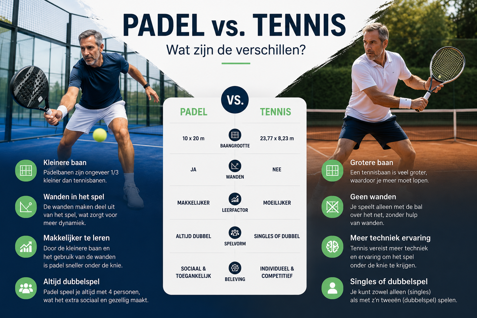 Padel vs tennis: wat zijn de verschillen?